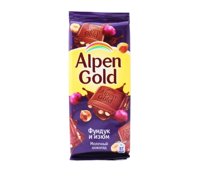 Picture of Ալպեն Գոլդ Շոկոլադե սալիկ Պնդկուկով և չամիչով 90գ