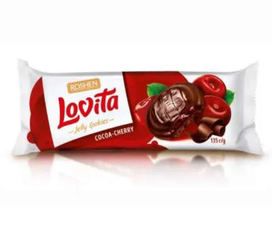 Picture of Ռոշեն Լովիտա թխվածքաբլիթներ  Բալի համով 135գ   (1 տուփը՝ 21 հատ)